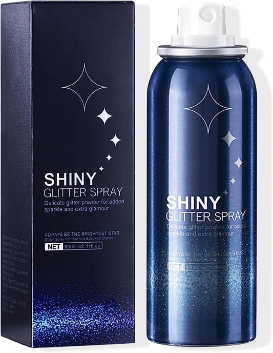 HANYWIL Body Glitter Spray for Hair and Body, Hairspray for Clothes, Long-Lasting Body Shimmer Spray Suitable for Stage, Festival Rave and Makeup Prom 2.11 Fl Oz