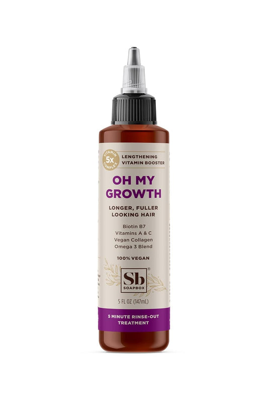 Soapbox Hair Growth Treatment, Hair Growth & Lengthening Treatment for All Hair Types with Biotin, Collagen & Vitamins A & C - 5oz, Vegan, Paraben & Cruelty Free Hair Regrowth for Men & Women