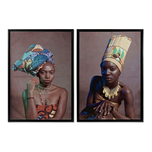 Painting DKD Home Decor African Art 65 x 3,5 x 90 cm Colonial African