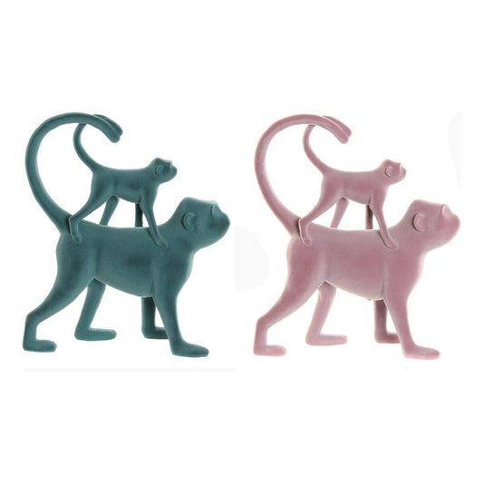 Decorative Figure DKD Home Decor Green Pink Resin Flocked Tropical