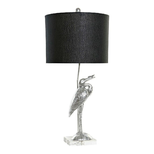 Desk lamp DKD Home Decor Black Silver Polyester Acrylic Resin 220 V 60