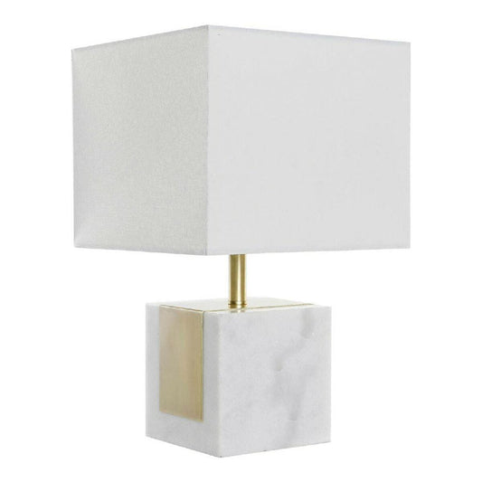 Desk lamp DKD Home Decor White Polyester Marble Golden (26 x 26 x 43
