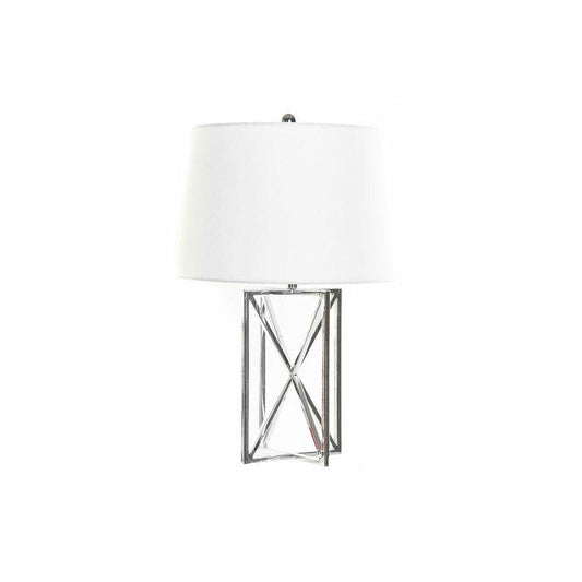 Desk lamp DKD Home Decor White Silver Polyester Metal 220 V 50 W (38 x