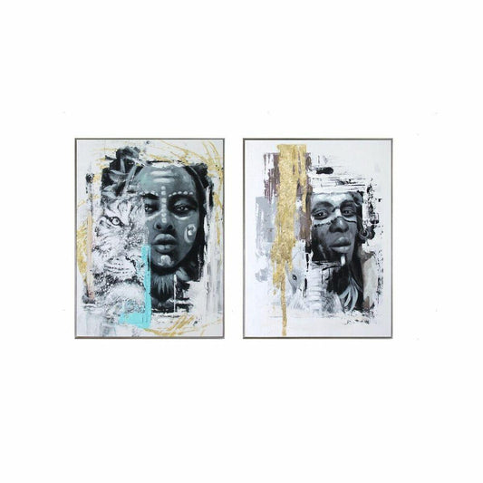 Painting DKD Home Decor 60 x 3,5 x 80 cm Colonial African Woman (2
