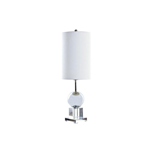 Desk lamp DKD Home Decor Crystal Silver Metal White 25 x 25 x 78 cm