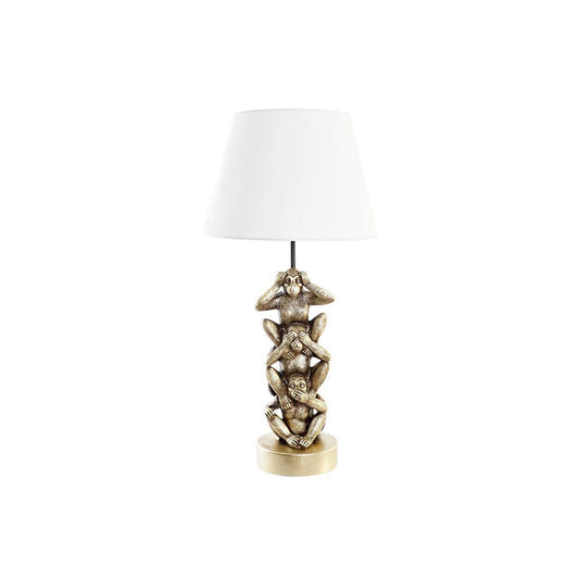 Desk lamp DKD Home Decor Golden White Colonial 220 V 50 W Monkey (30 x