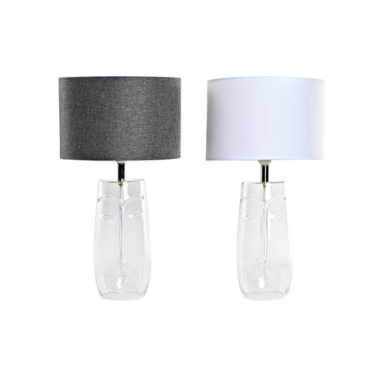 Desk lamp DKD Home Decor Crystal Transparent White Light grey 30 x 30