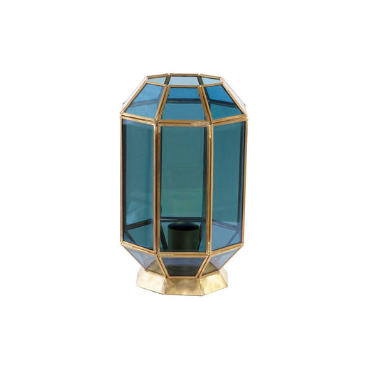 Desk lamp DKD Home Decor Crystal Blue Golden 220 V Brass 50 W Modern