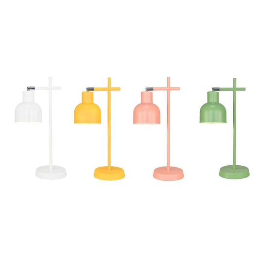 Desk lamp DKD Home Decor 24 x 15 x 46 cm Pink Metal White Green Yellow