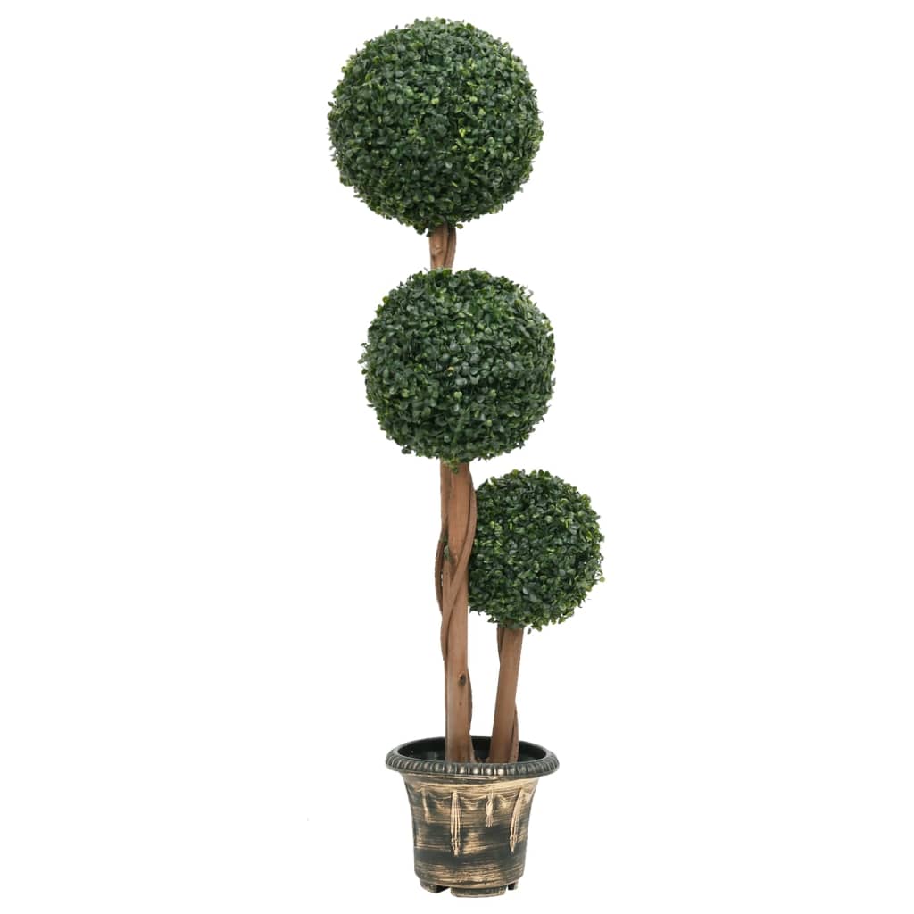 Artificial Boxwood Plant With Pot Ball Shaped Green 23.6&quot;