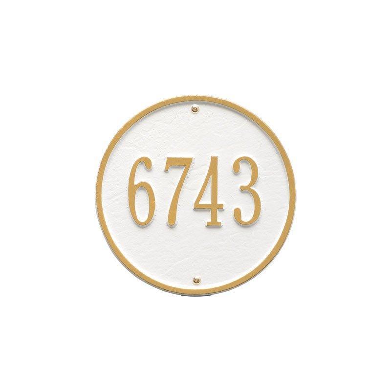9'' One Line Round Wall Plaque - Available in Variety of Finishes - Address Signs & Mailboxes - The Well Appointed House