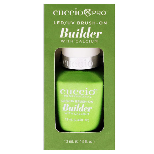 Cuccio Pro Brush-On Builder Gel With Calcium - LED And UV Self-Levelling Lightweight Formula - Soak-Off Gel Product With Strength Of Hard Gel - Chip-Resistant - Clear - 0.43 Oz Nail Polish