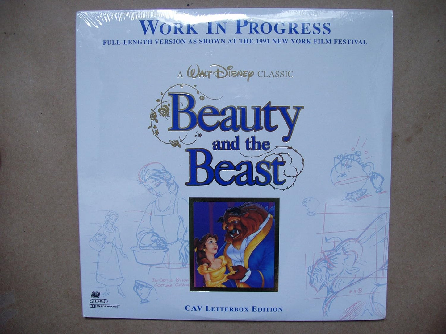 Beauty and The Beast Work in Progress LASERDISC CAV Letterbox Edition