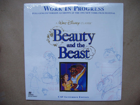 Beauty and The Beast Work in Progress LASERDISC CAV Letterbox Edition