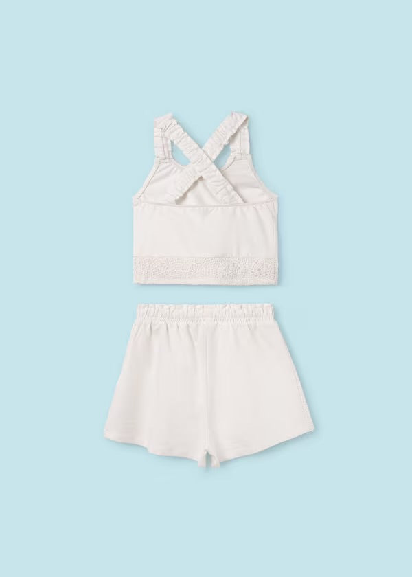 Short Set Crochet Trim, White