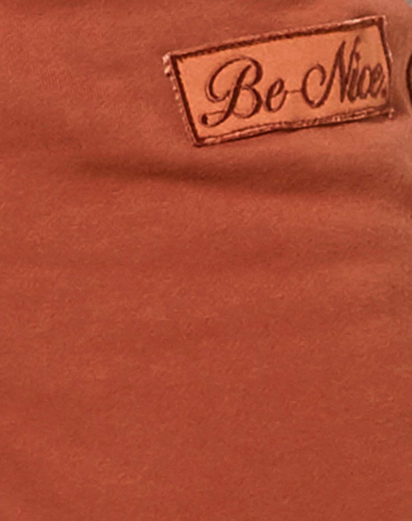 Basta Jogger in Burnt Brick 'Be Nice' Label Embro