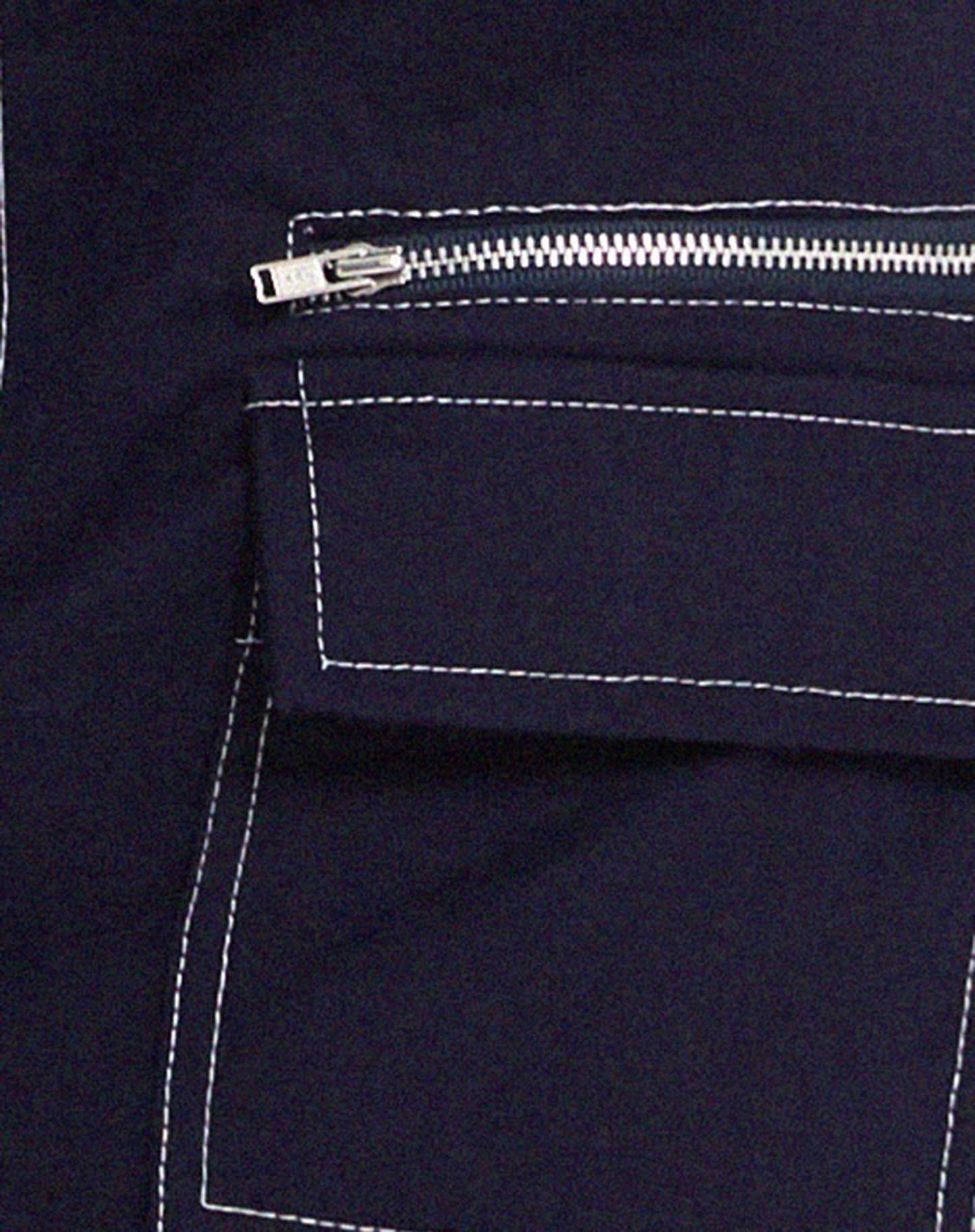 Betsy Mini Skirt in Navy with White Top Stitch