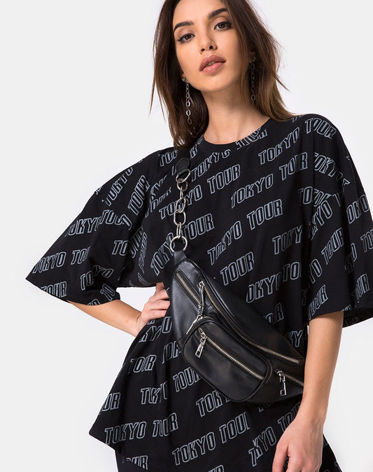 Botec Oversize Tee in Tokyo Tour Black