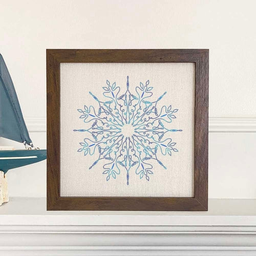 Gradient Snowflake - Framed Sign