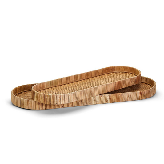 Oval Rattan Tray
