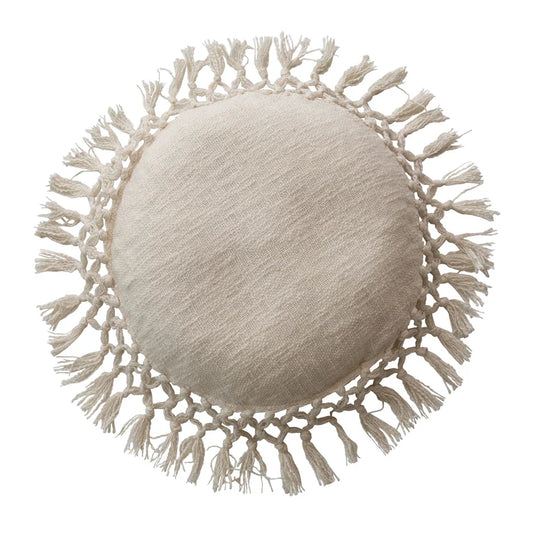 Cream 16" Round Pillow