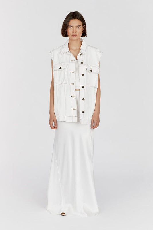 OTTO OFF WHITE OVERSIZED DENIM VEST