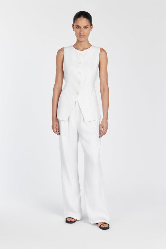 NORAH WHITE LINEN PANT