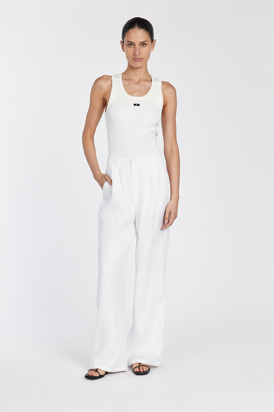 NORAH WHITE LINEN PANT