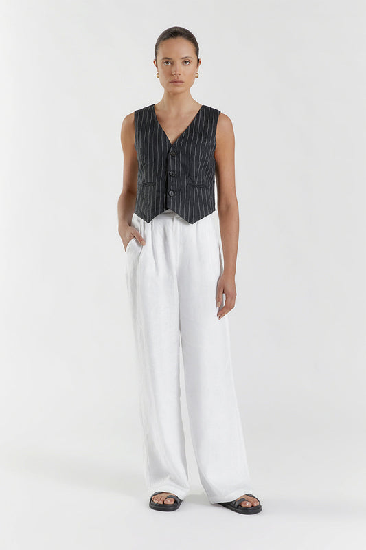 MARCEL BLACK PINSTRIPE VEST Clothing DISSH Boutiques 12 BLACK