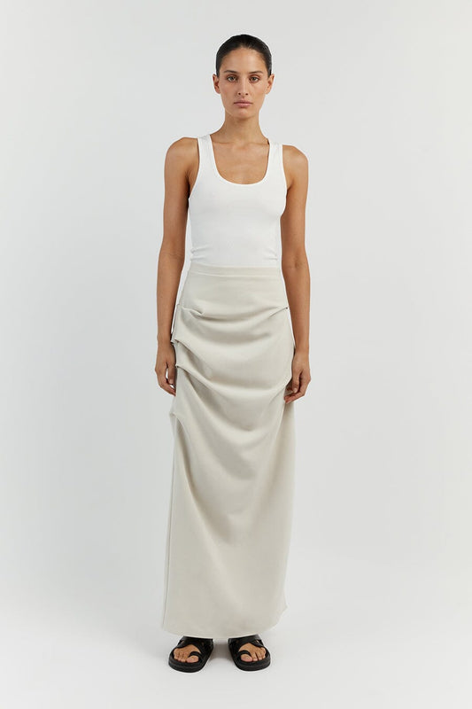 NILE BONE ROUCHED MAXI SKIRT Clothing DISSH Boutiques 6 BONE