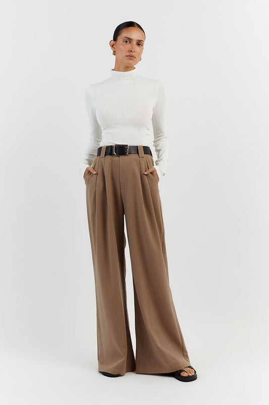 HARLEY LATTE WOOL BLEND PANT Clothing DISSH Boutiques 14 LATTE