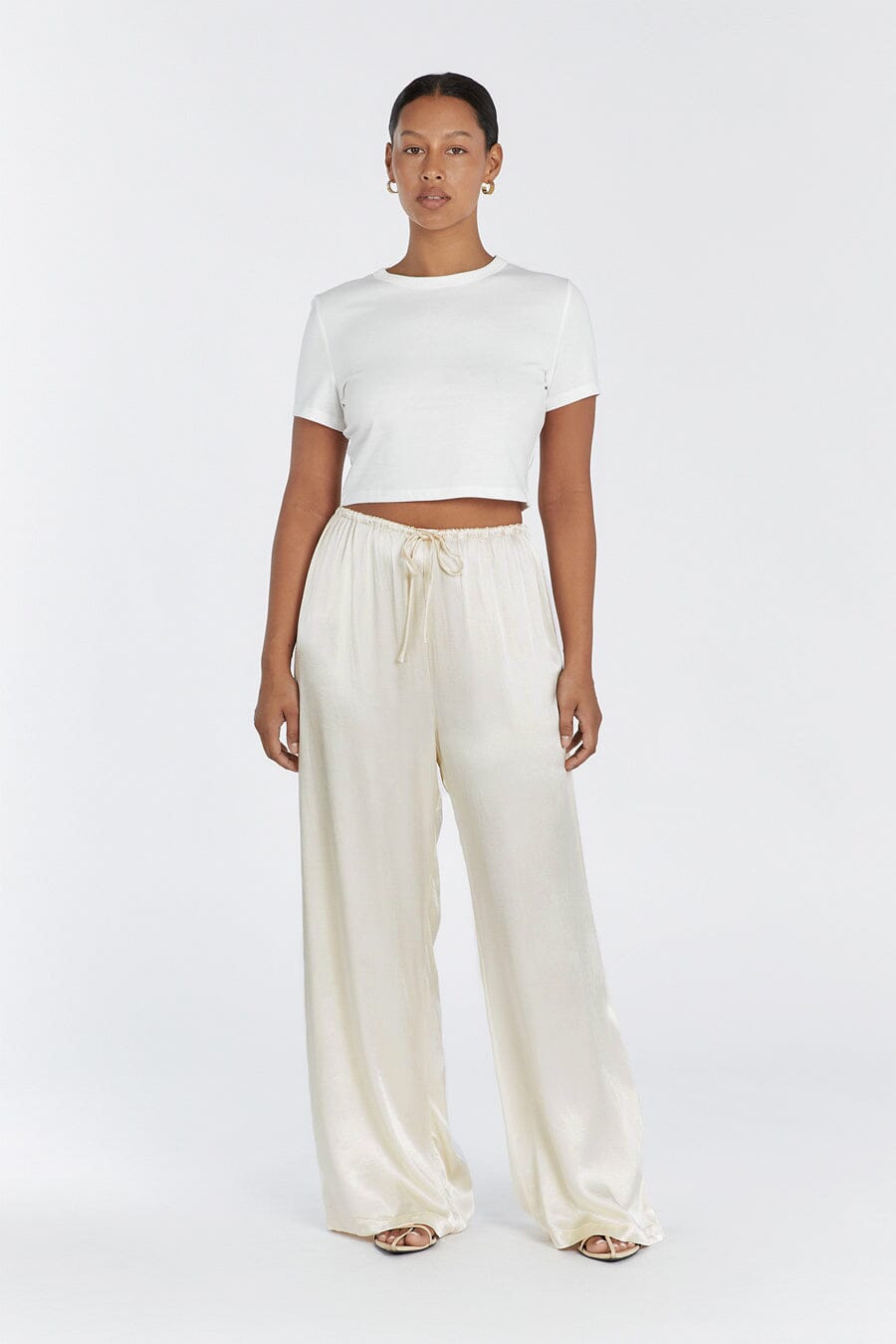 MYA CREAM SATIN PANT