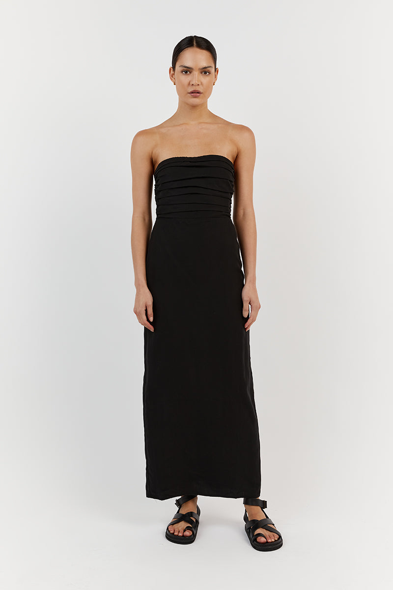 SHELBY BLACK MIDI DRESS Clothing DISSH Boutiques 14 BLACK