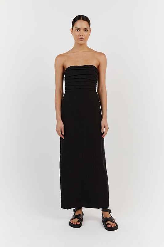SHELBY BLACK MIDI DRESS Clothing DISSH Boutiques 14 BLACK