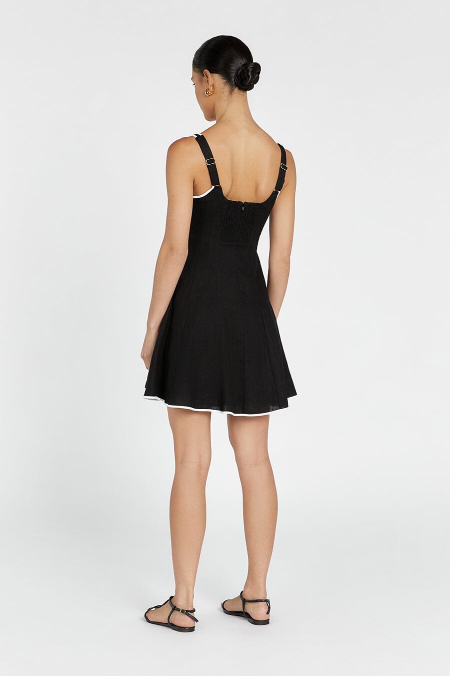 BECK BLACK LINEN MINI DRESS