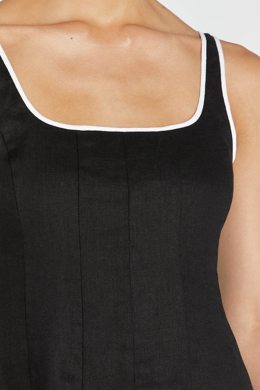BECK BLACK LINEN MINI DRESS