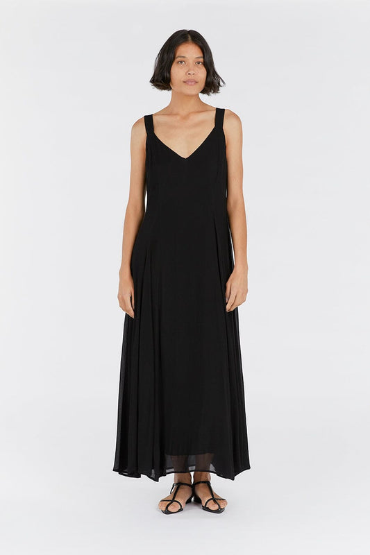 EMILY BLACK V-NECK MAXI DRESS Clothing DISSH Boutiques 6 BLACK
