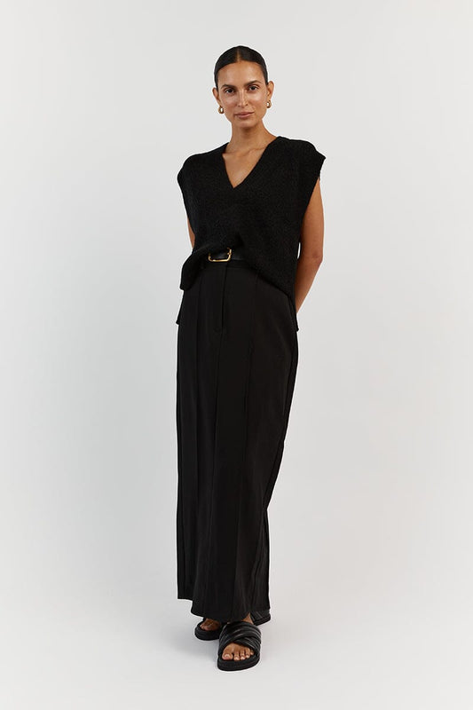 RAF BLACK KNIT VEST Clothing DISSH Boutiques L BLACK