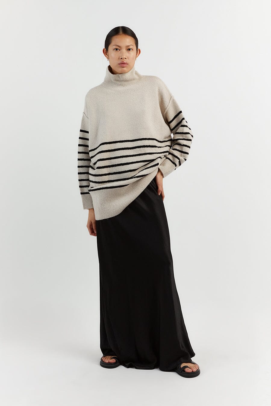 BROOKLYN STONE/BLACK STRIPE JUMPER Clothing DISSH Boutiques L STONE