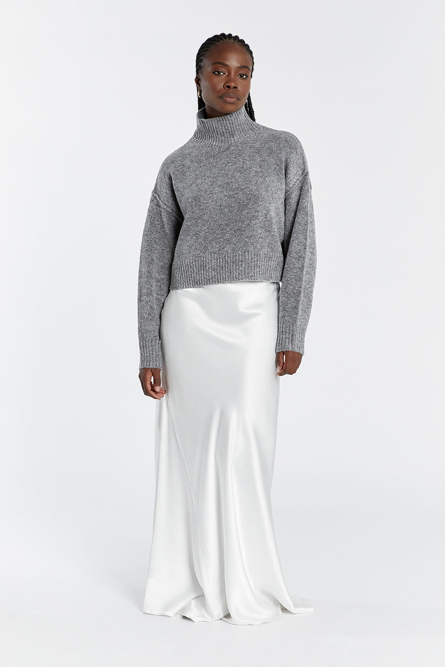CLEO CHARCOAL MARLE CROPPED JUMPER Clothing DISSH Boutiques