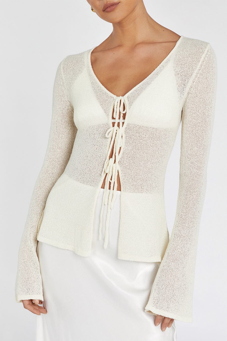 BREE CREAM LONG SLEEVE KNIT TOP