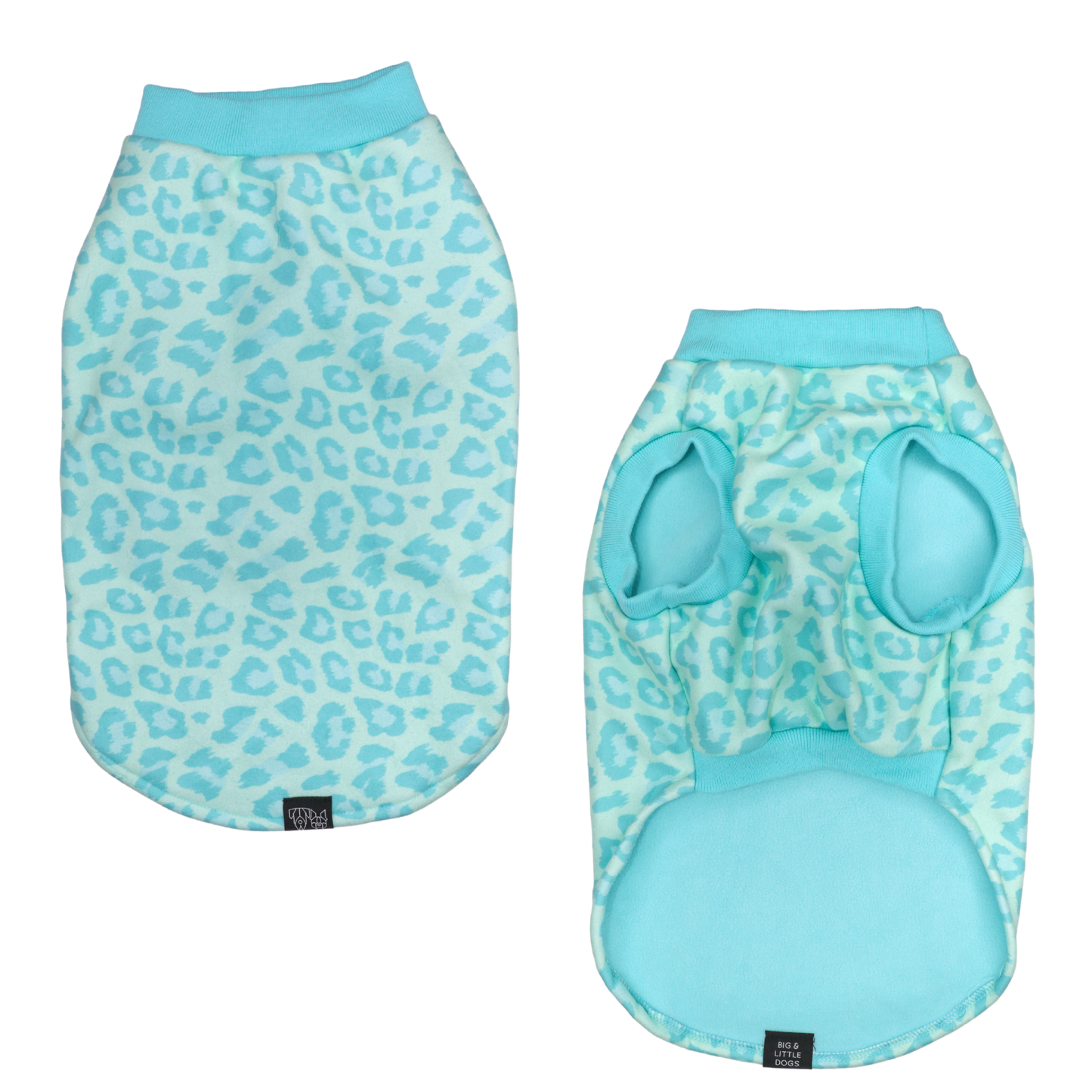 DOG FLEECE PYJAMAS: Turquoise Leopard {FINAL SALE}