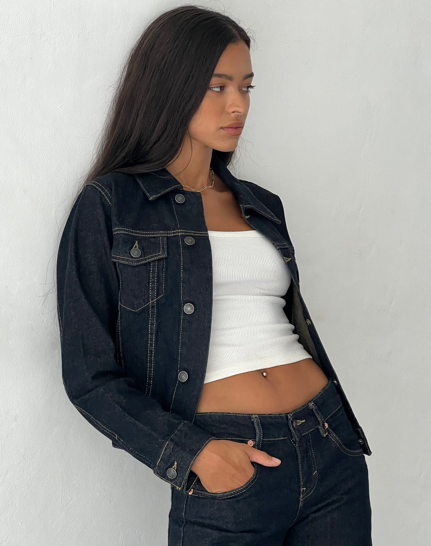 Fitted Denim Jacket in Indigo