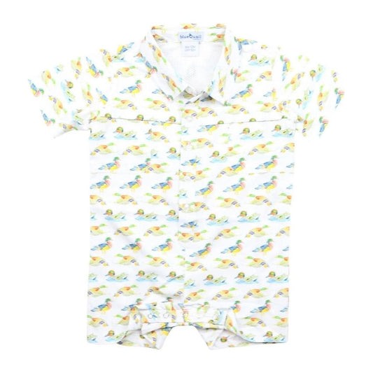 Duck Print Short Sleeve Romper