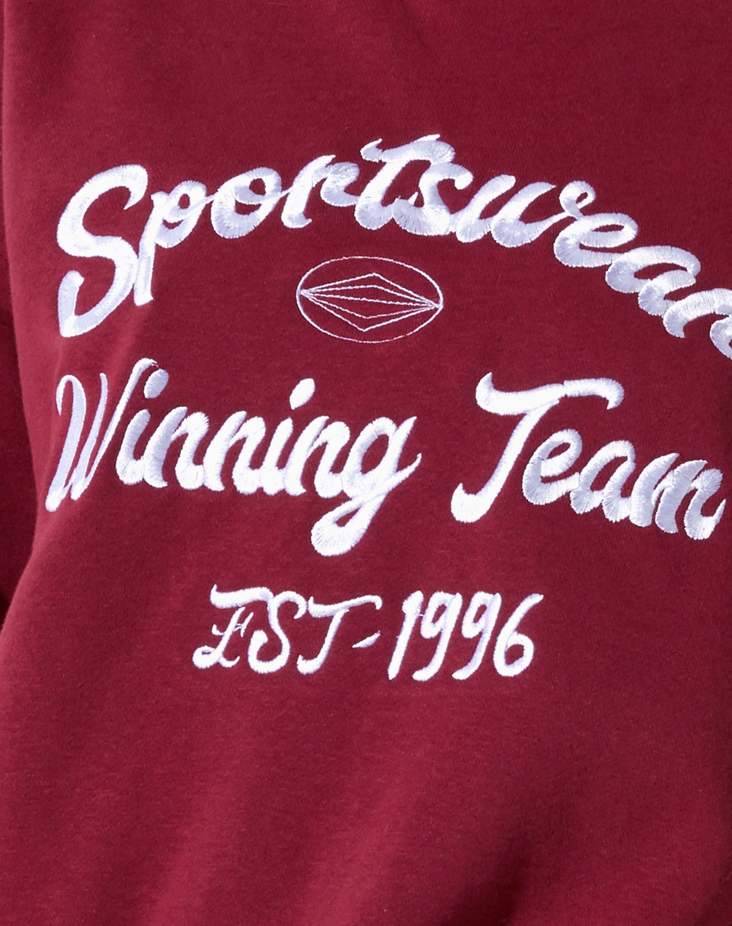 Glan Sweatshirt in Burgundy with 'Winning Team' Embro