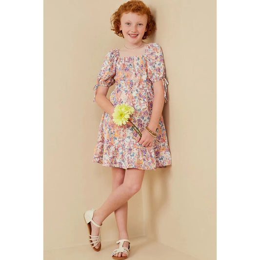 Floral Cinch Waist Dress