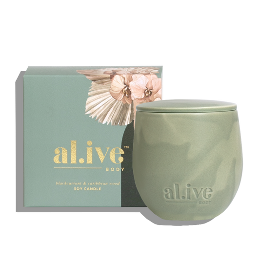 Al.ive Soy Candle - Blackcurrant & Caribbean Wood