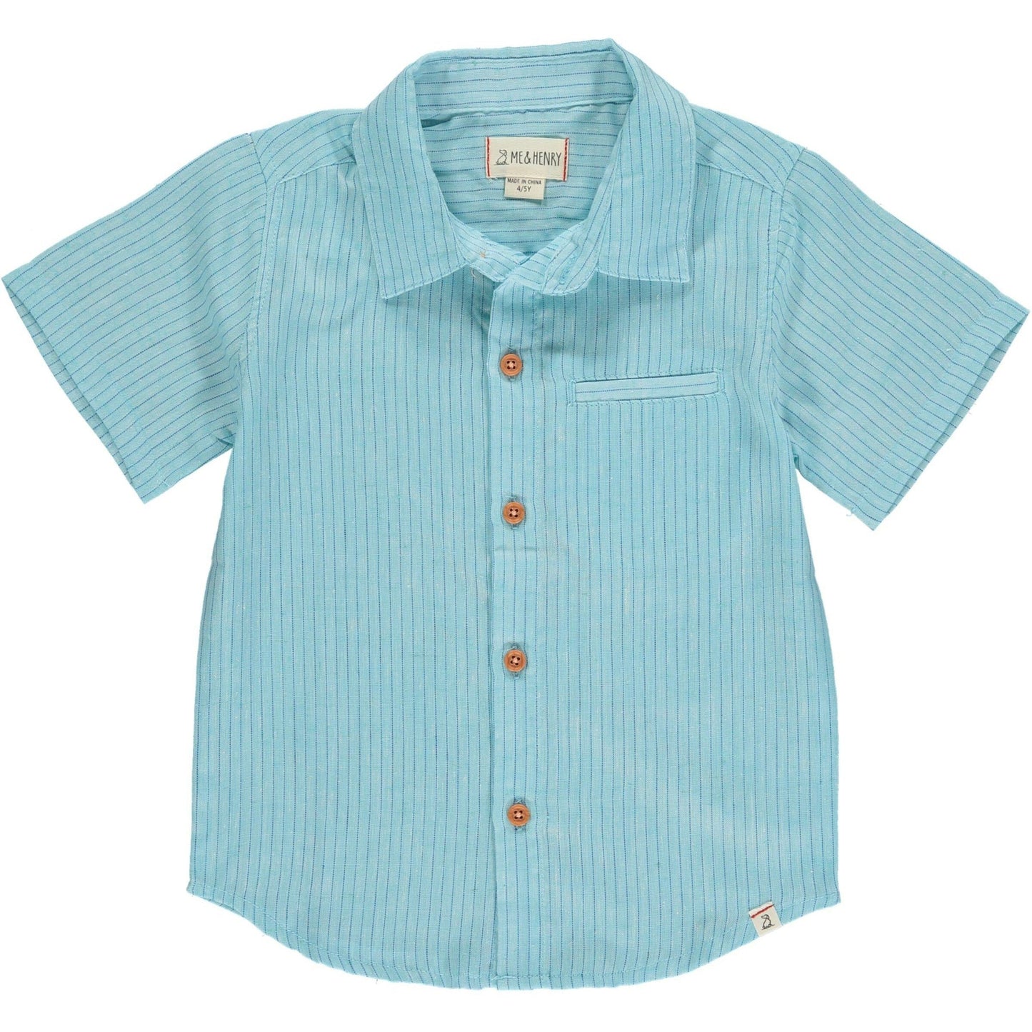 Me & Henry Newport Aqua/Royal Stripe Woven Shirt