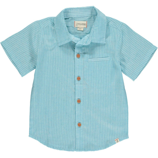 Me & Henry Newport Aqua/Royal Stripe Woven Shirt