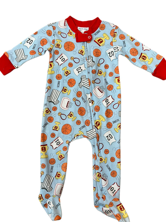Playing Hoops Zippered Footie
